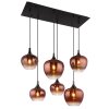 Maxy Suspension Luminaires Globo Lighting Chrome, Noir, 6 lumières