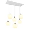 Maxy Suspension Luminaires Globo Lighting Chrome, Blanc, 6 lumières