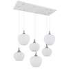 Maxy Suspension Luminaires Globo Lighting Chrome, Blanc, 6 lumières