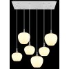 Maxy Suspension Luminaires Globo Lighting Chrome, Blanc, 6 lumières