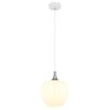 Maxy Suspension Luminaires Globo Lighting Chrome, Blanc, 1 lumière