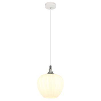 Maxy Suspension Luminaires Globo Lighting Chrome, Blanc, 1 lumière