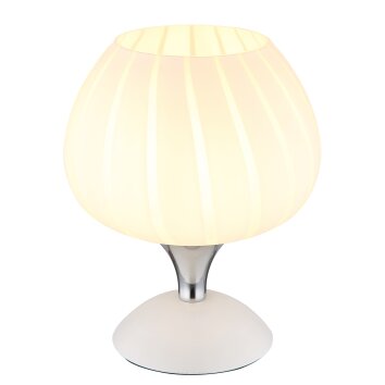 Maxy Lampe à poser Luminaires Globo Lighting Chrome, Blanc, 1 lumière