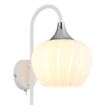 Maxy Applique murale Luminaires Globo Lighting Chrome, Blanc, 1 lumière