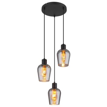 Ryan Suspension Luminaires Globo Lighting Noir, 3 lumières