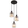 Jordana Suspension Luminaires Globo Lighting Noir, 3 lumières