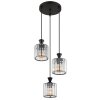 Jordana Suspension Luminaires Globo Lighting Noir, 3 lumières