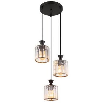 Jordana Suspension Luminaires Globo Lighting Noir, 3 lumières