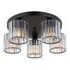 Jordana Plafonnier Luminaires Globo Lighting Noir, 5 lumières