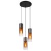 Annika Suspension Luminaires Globo Lighting Noir, 3 lumières