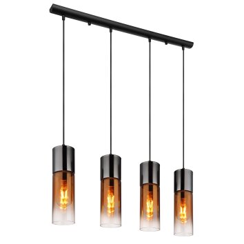 Annika Suspension Luminaires Globo Lighting Noir, 4 lumières