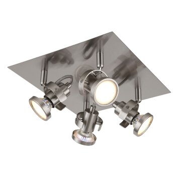 Verpax Plafonnier, Spot de plafond, Applique murale, Spot mural Luminaires Globo Lighting Nickel mat, 4 lumières