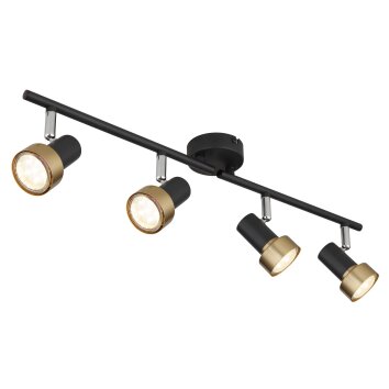 Mason Plafonnier, Spot de plafond, Applique murale, Spot mural Luminaires Globo Lighting Chrome, Noir, 4 lumières