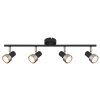 Mason Plafonnier, Spot de plafond, Applique murale, Spot mural Luminaires Globo Lighting Chrome, Noir, 4 lumières