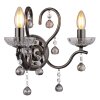 Camila Applique murale Luminaires Globo Lighting Chrome, Noir, 2 lumières