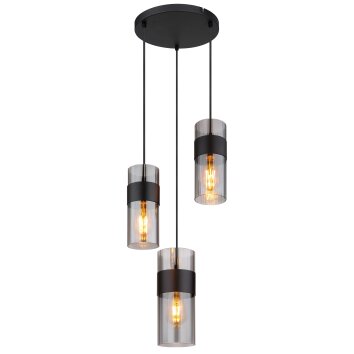 Scarfina Suspension Luminaires Globo Lighting Noir, 3 lumières