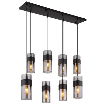 Scarfina Suspension Luminaires Globo Lighting Noir, 8 lumières