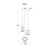 Valletta Suspension Luminaires Globo Lighting Noir, 3 lumières