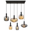 Valletta Suspension Luminaires Globo Lighting Noir, 6 lumières