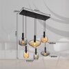 Valletta Suspension Luminaires Globo Lighting Noir, 6 lumières