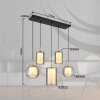 Lampigna Suspension Luminaires Globo Lighting LED Laiton, Noir, 1 lumière