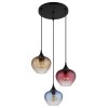 Sander Suspension Luminaires Globo Lighting Noir, 3 lumières