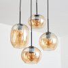 Soutinho Suspension, Boule lumineuse Ambre, 4 lumières