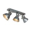 Gearmetal Plafonnier, Spot de plafond Luminaires Steinhauer Argent Oxydé, 3 lumières