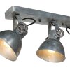 Gearmetal Plafonnier, Spot de plafond Luminaires Steinhauer Argent Oxydé, 3 lumières