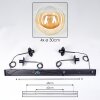 Gastor Suspension, Boule lumineuse, Suspension Ambre, Clair, 4 lumières