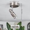 Gropptorp Plafonnier, Spot de plafond Luminaires Trio Nickel mat, 1 lumière