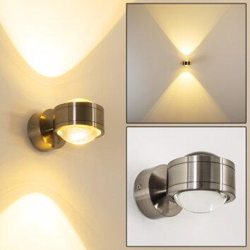 Applique murale INDORE LED Nickel mat, 2 lumières