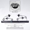 Gastor Suspension, Boule lumineuse, Suspension Chrome, Clair, Fumé, 4 lumières