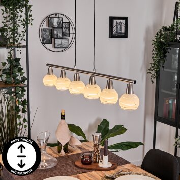 Warga Suspension, Boule lumineuse, Suspension Nickel mat, 6 lumières