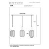 RAFAL Suspension Luminaires Lucide Noir, 3 lumières