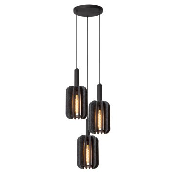 RAFAL Suspension Luminaires Lucide Noir, 3 lumières