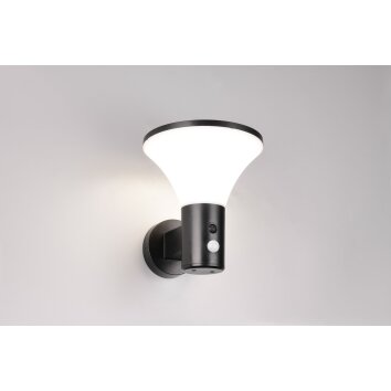 Gorda Applique murale Luminaires Reality LED Noir, 1 lumière, Détecteur de mouvement