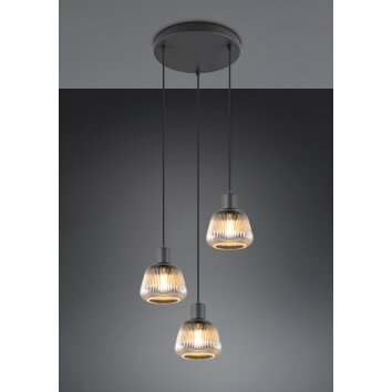 Tarifa Suspension Luminaires Trio Noir, 3 lumières