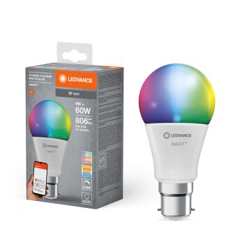 Luminaires Ledvance B22d 9 Watt RGB (couleurs réglables) dimmable 806 Lumen