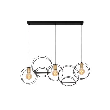 CIRCLE Suspension Luminaires Lucide Noir, 3 lumières