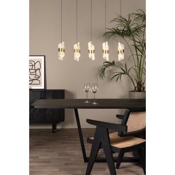 KLIGANDE Suspension Luminaires Lucide LED Or, 5 lumières