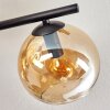 Gastor Plafonnier, Boule lumineuse Ambre, Chrome, Fumé, 5 lumières