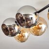 Gastor Plafonnier, Boule lumineuse Ambre, Chrome, Fumé, 5 lumières