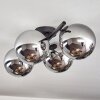 Gastor Plafonnier, Boule lumineuse Chrome, Fumé, 4 lumières