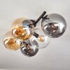 Gastor Plafonnier, Boule lumineuse Ambre, Clair, Fumé, 5 lumières