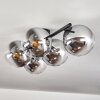 Gastor Plafonnier, Boule lumineuse Chrome, Clair, Fumé, 5 lumières