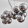 Gastor Suspension, Boule lumineuse, Suspension Chrome, Fumé, 10 lumières