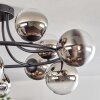 Chehalis Plafonnier, Boule lumineuse 76 cm Chrome, Clair, Fumé, 12 lumières