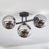 Gastor Plafonnier, Boule lumineuse Chrome, Fumé, 3 lumières