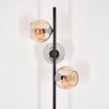 Koyoto Lampadaire Ambre, Chrome, Fumé, 3 lumières